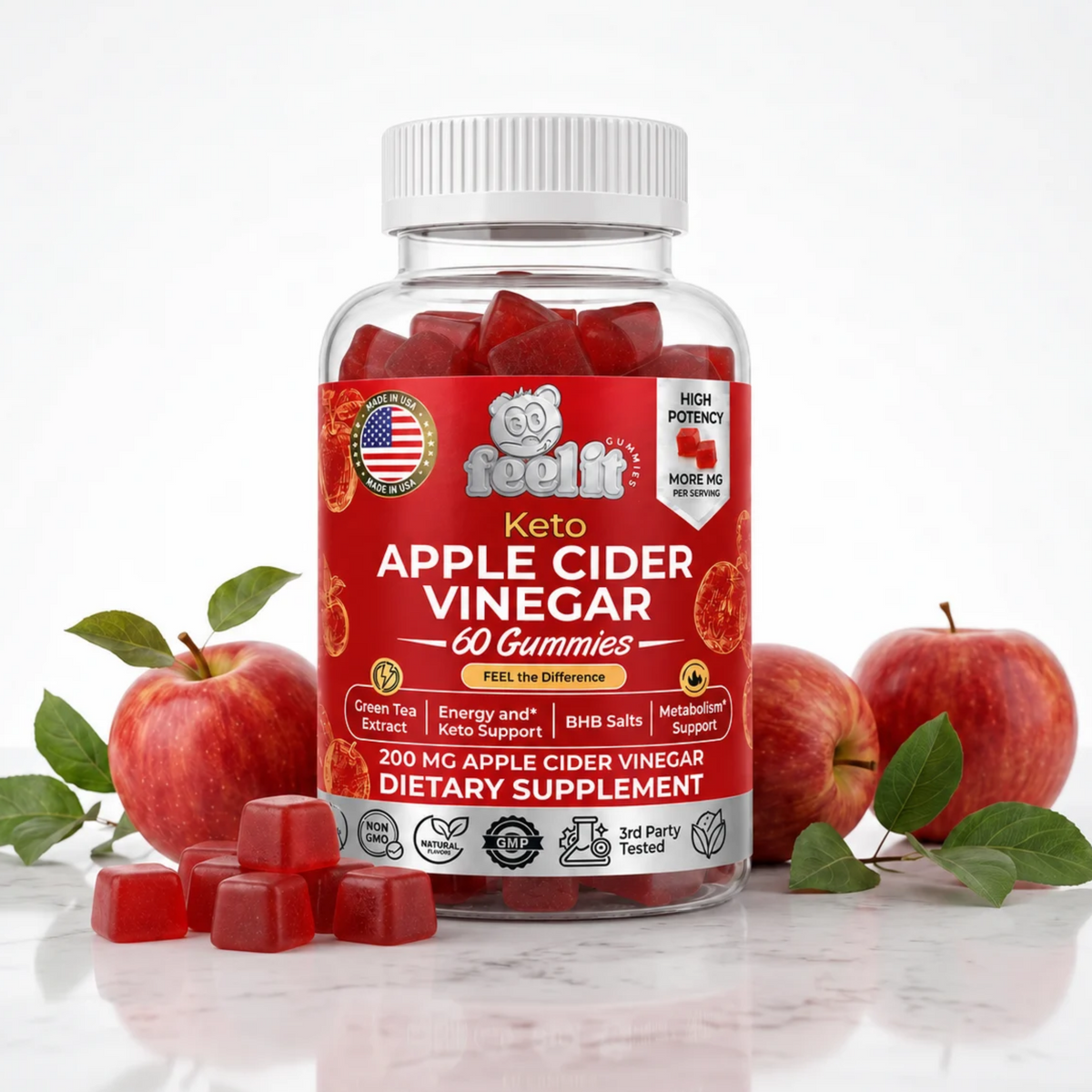 Apple Cider Vinegar Gummies with BHB Salts & Green Tea Extract